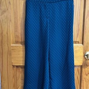 J. Jill Blue Polka Dot wide leg cropped pants
